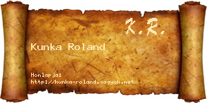 Kunka Roland névjegykártya